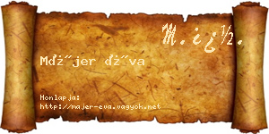 Májer Éva névjegykártya
